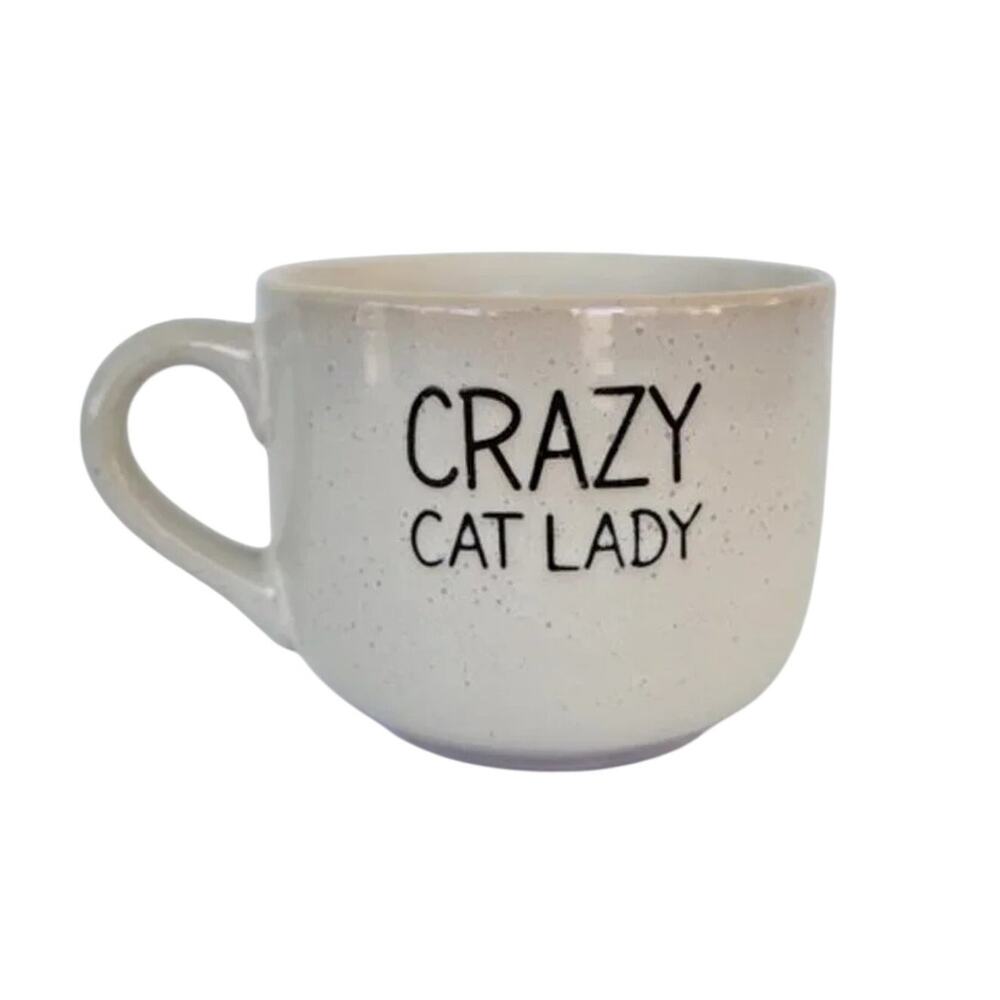 Crazy Cat Lady Spectrum Design Coffee Mug Ceramic Bone White Lilac Cat Lover Cup